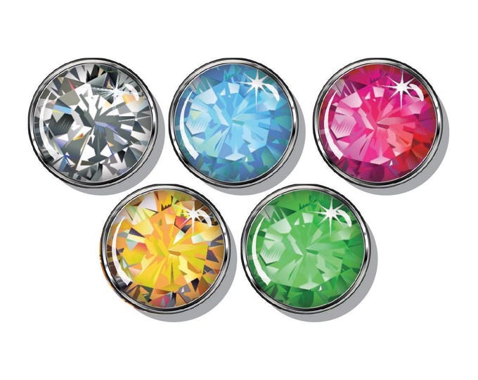 colorful gems and jewels refrigerator magnets