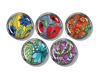 Colorful flower garden magnet set, Colorful flowers
