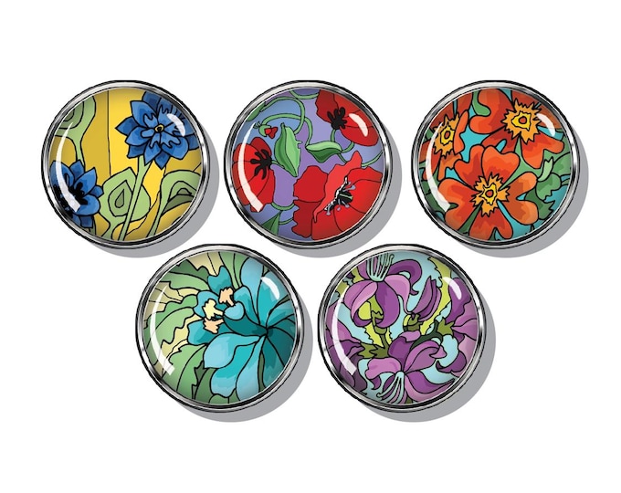 Colorful flower garden magnet set, Colorful flowers