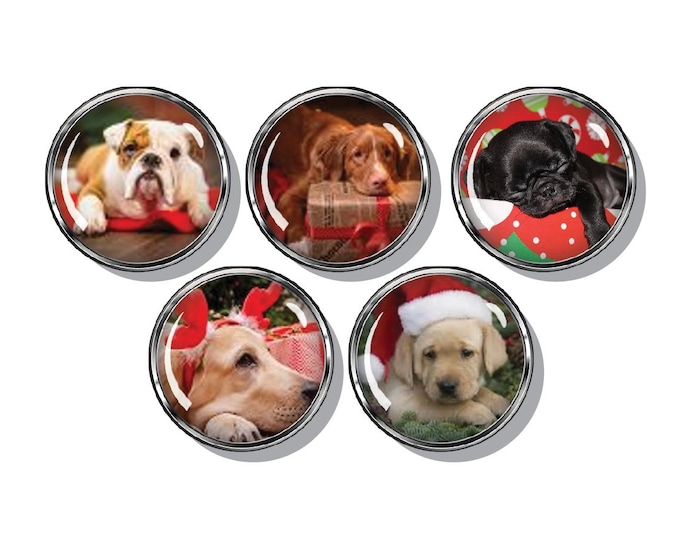 Dogs and puppies Christmas magnets