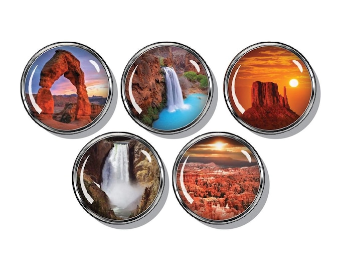 Magnets ,national parks, Arches, Bryce, Havasupai falls, Yellowstone and Canyonlands