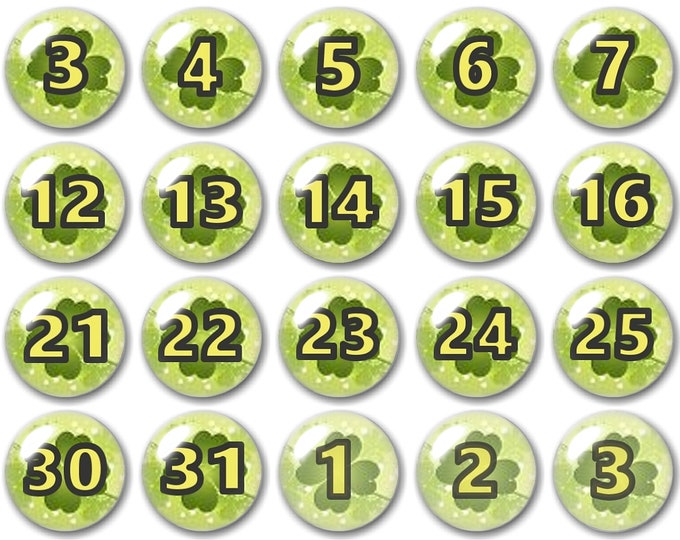 Glass St. Particks Day calendar numbers