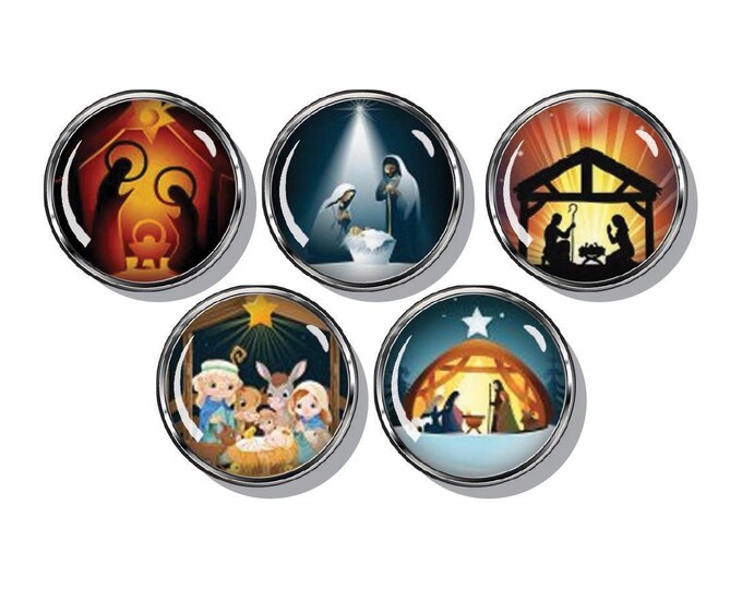 Nativity, Christmas magnets, set of five