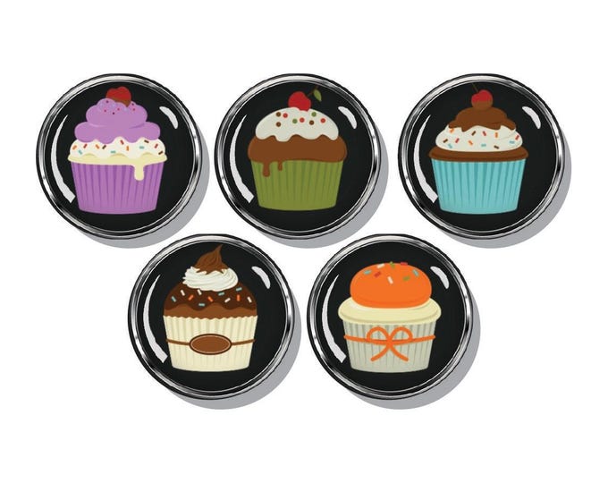 Cupcakes, birthday magnet set