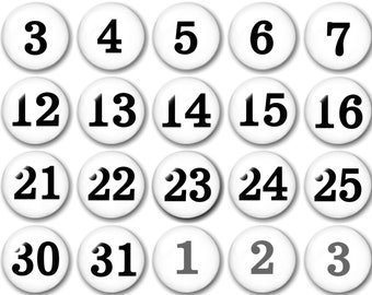 Glass B&W Calendar | Number Magnets | Perpetual Calendar | Command Center | Calendar Magnets | Daily Planner Magnets | Classroom supplies
