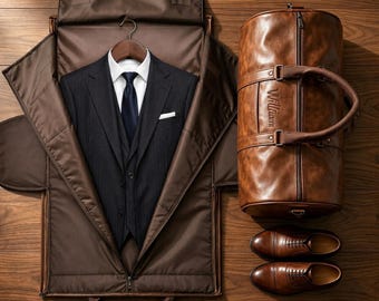 Large Leather Weekend Bag, Custom Name Duffle Bag, Travel Gym Bag Men
