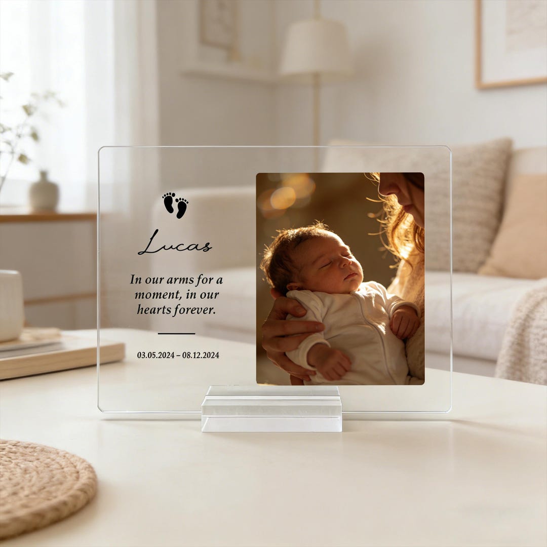 Personalized Baby Photo Acrylic Lamp, Custom Newborn Night Light With ...