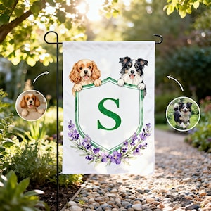 Personalized Pet Garden Flag with Initial, Custom Monogram Yard Decor, Dog Lover Gift