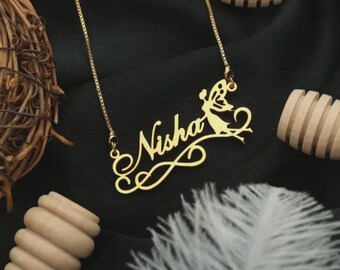 Personalized Fairy Name Necklace | 18K Gold Butterfly Charm