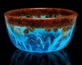 Handmade Ocean Bowl Ocean Wave Storage Resin Beach Bowl Bathroom Decoration, Home Decor  Resin Small Bawl, Beach Ring Dish, Sea Trinket Tray