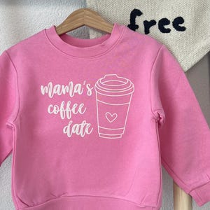 Diseño termoadhesivo a juego para madre e hijo/a con estampado de café | Camiseta DIY para madre, hija e hijo/a | Transferencia para cita de café del Día de la Madre