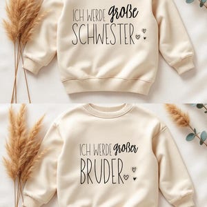 Bügelbild „Ich werde große Schwester / Ich werde großer Bruder“ | Schwangerschaftsverkündung | DTF Bügelmotiv Kinder