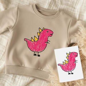 Personalisiertes Bügelbild | Eigenes Motiv | Kinderzeichnung Foto Logo | Wunschmotiv Aufbügler | DIY Textildruck
