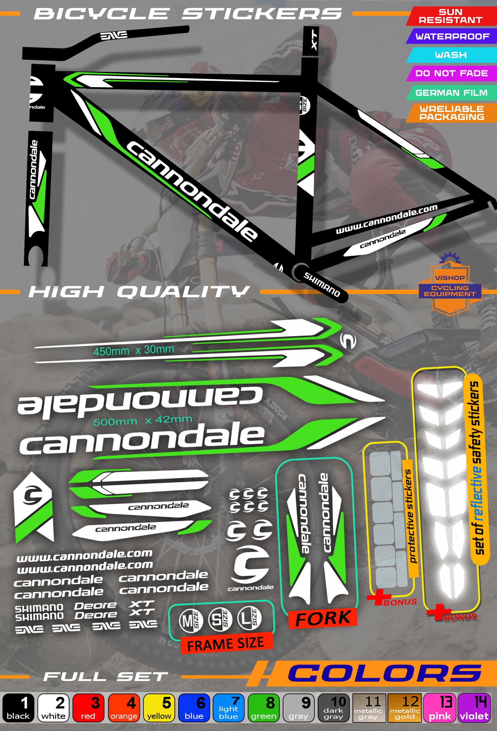Cannondale Bicycle Stickers, ALL Colors Available, High Quality