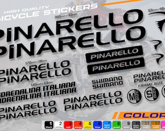 bicycle stickers Pinarello, ALL colors available, high quality. Set of stickers for bicycle frame. Waterproof, sun-resistant