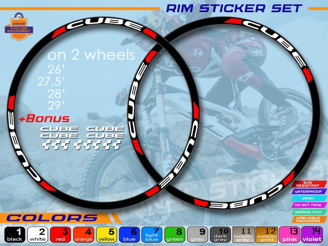 Sticker Design For Bike Rims Stickers on Bicycle Rims Cube, ALL Colors Available, High Quality. Full ...