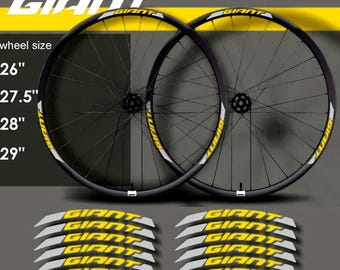 stickers on bicycle rims GIANT, ALL colors available, high quality.  Full set of stickers for bicycle rims. Waterproof, sun-resistant