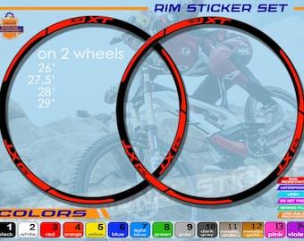 stickers on bicycle rims XT, ALL colors available, high quality.  Full set of stickers for bicycle rims. Waterproof, sun-resistant