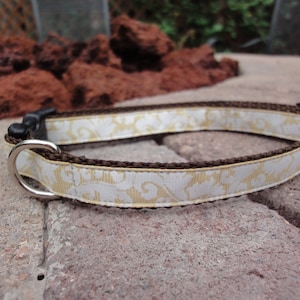 5/8&quot; Width Dog Collar - Yellow Brocade