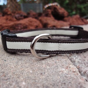 1/2&quot; Width Dog Collar - Cream/Brown Lollipop