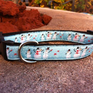 1&quot; Width Dog Collar - Snowmen