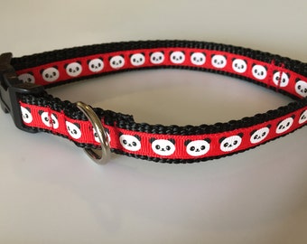 5/8" Width Dog Collar - Panda