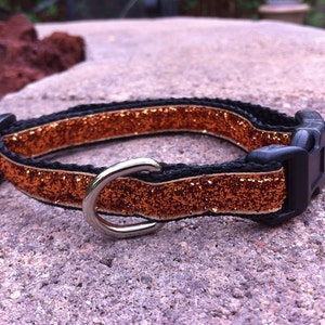 1/2&quot; Width Dog Collar - Orange Glitter