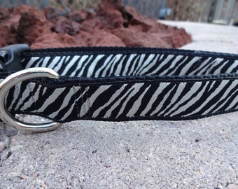 1" Width Dog Collar - Zebra