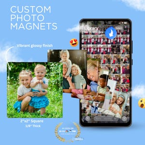 Grandkids Photo Magnet Gallery – Custom Family Magnets – Gift for Grandma – Personalized 2x2 Fridge Magnets