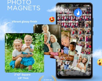 Grandkids Photo Magnet Gallery – Custom Family Magnets – Gift for Grandma – Personalized 2x2 Fridge Magnets