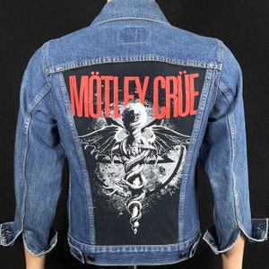 Upcycled Motley Crue Levi&#39;s Denim Jacket - Vintage USA - XS/Small