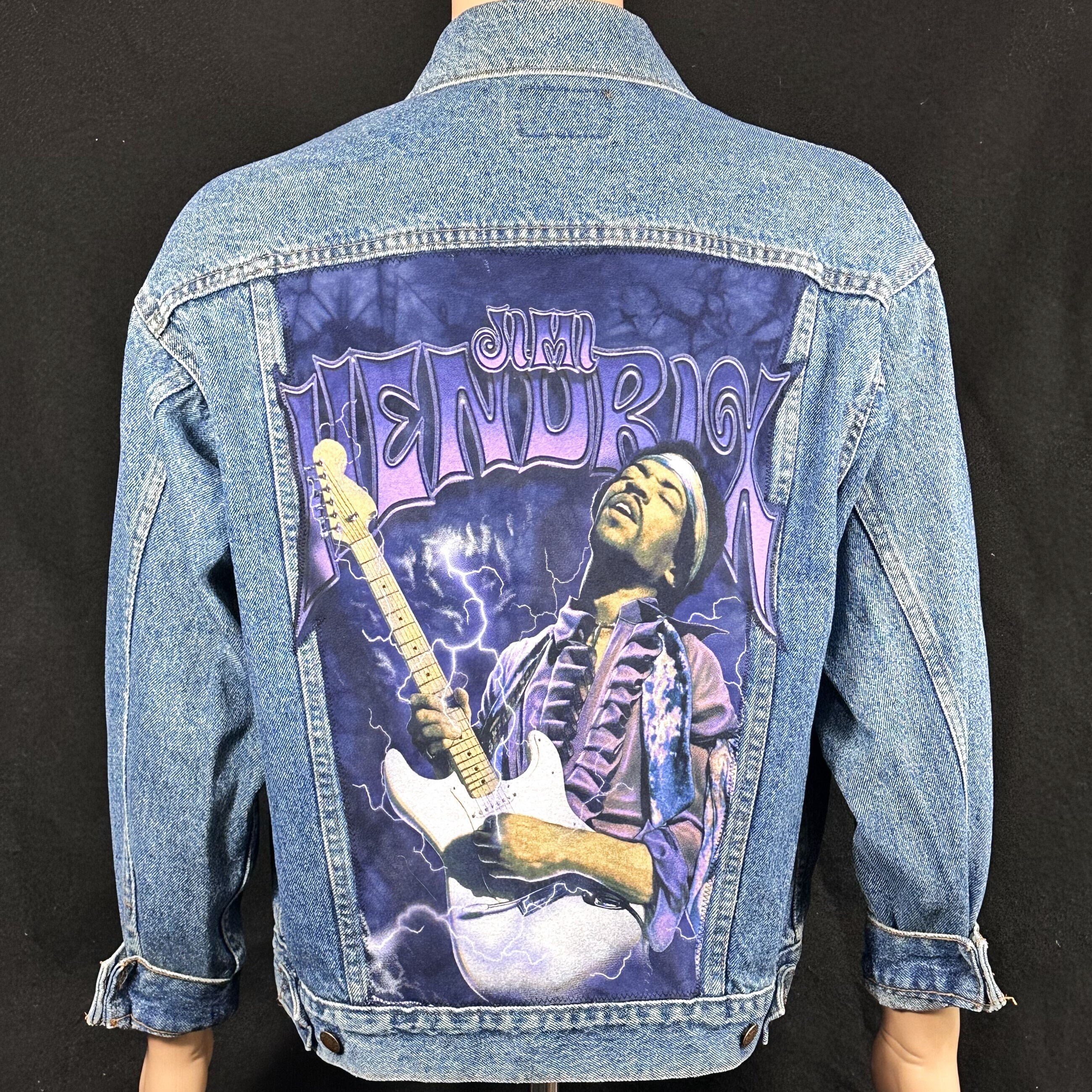 Upcycle Jimi Hendrix Levi's Denim Jacket Purple Haze Men's XXL