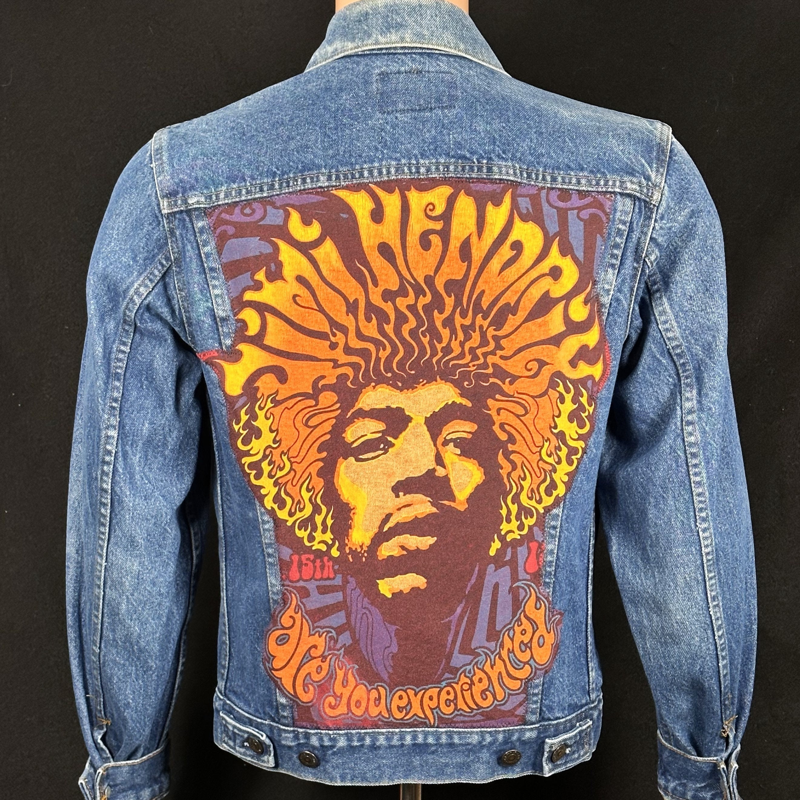 Purple 'Worldpeache' Embroidered Denim Jacket