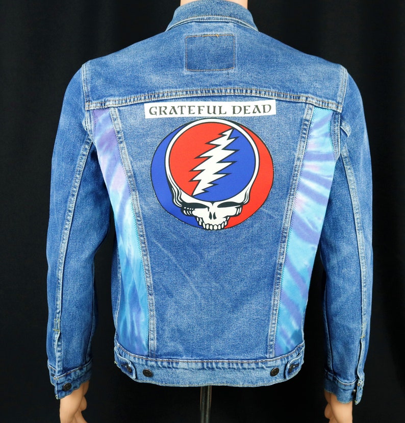 Upcycle Grateful Dead Levis Denim Jacket Tie Dye Mens Medium | Etsy