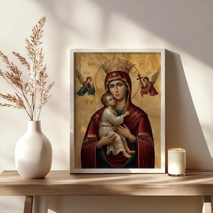 Our Lady of Perpetual Help Icon Print, Catholic Wall Art