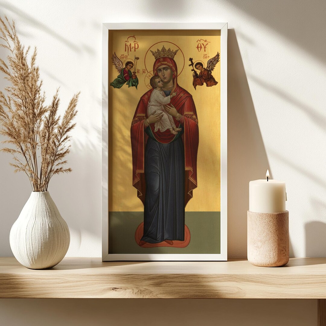 Our Lady of Perpetual Help Icon, Byzantine Catholic Wall Art, Virgin ...