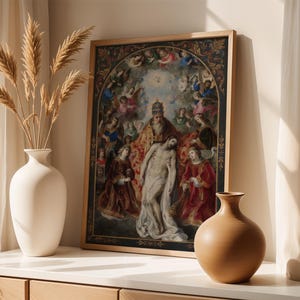 Holy Trinity Art, Throne of Grace, Catholic Wall Art, Christian Home Decor