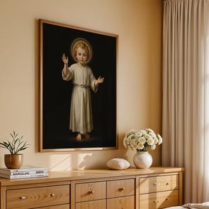 Heiliges Kind Jesus segnet, katholische Wand-Kunst-Druck, christliches Kinderzimmerdekor Bild 6