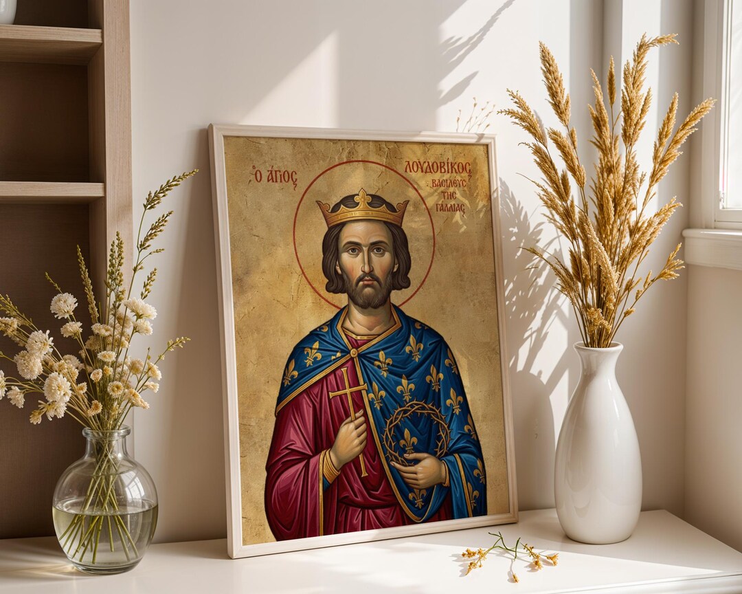 Saint Louis IX Icon Print, King of France Catholic Wall Art - Etsy