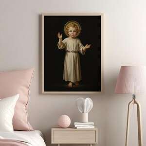 Heiliges Kind Jesus segnet, katholische Wand-Kunst-Druck, christliches Kinderzimmerdekor Bild 2