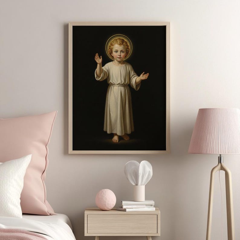 Heiliges Kind Jesus segnet, katholische Wand-Kunst-Druck, christliches Kinderzimmerdekor Bild 2