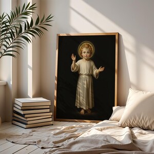 Heiliges Kind Jesus segnet, katholische Wand-Kunst-Druck, christliches Kinderzimmerdekor Bild 5
