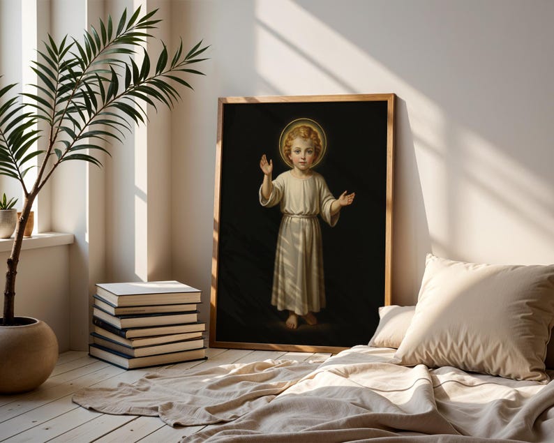 Heiliges Kind Jesus segnet, katholische Wand-Kunst-Druck, christliches Kinderzimmerdekor Bild 5