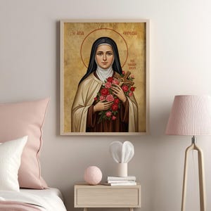 Saint Therese of Lisieux, Catholic Icon Print, Religious Wall Art - Etsy