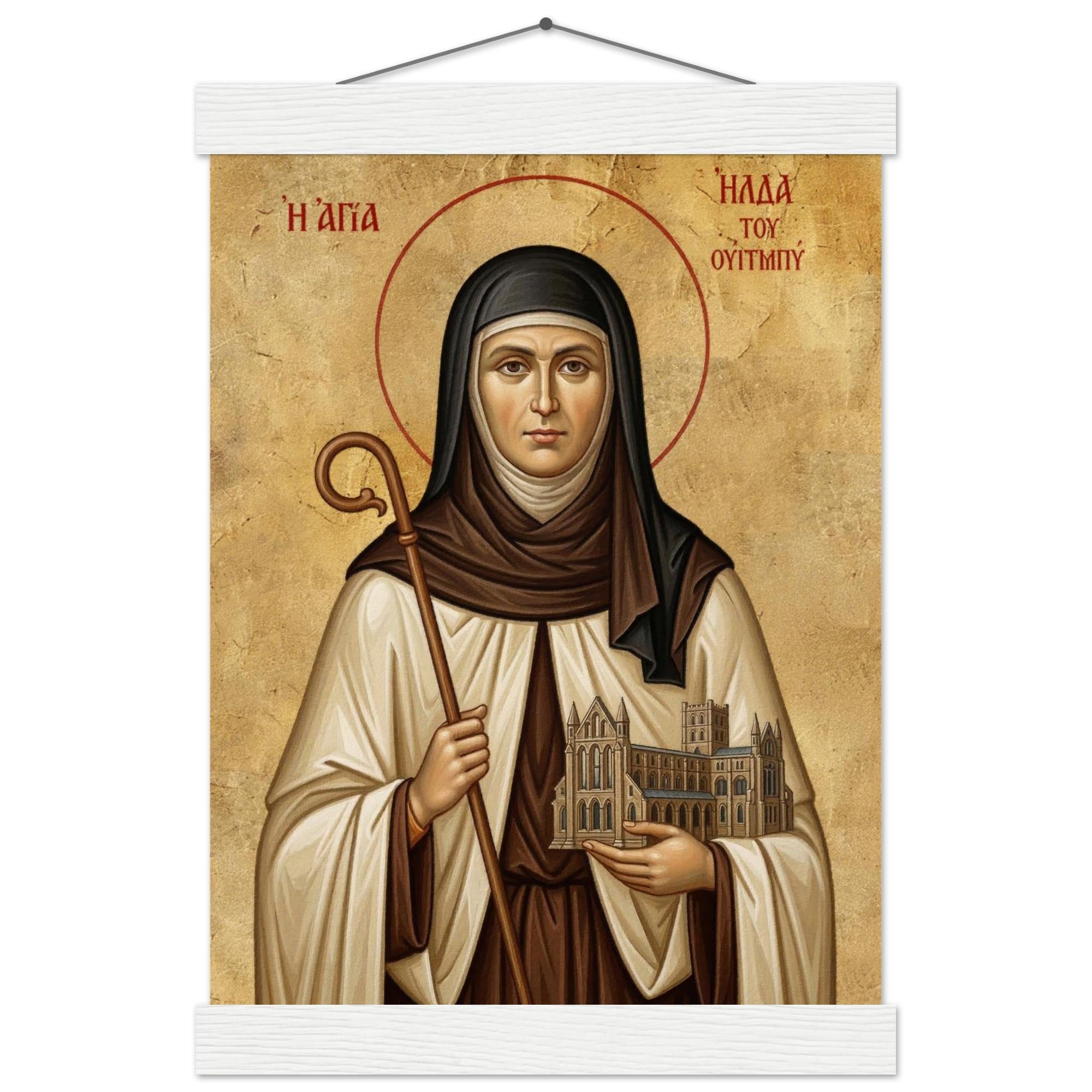 Saint Hilda of Whitby Icon Print, Abbey Founder Art, Catholic Wall ...