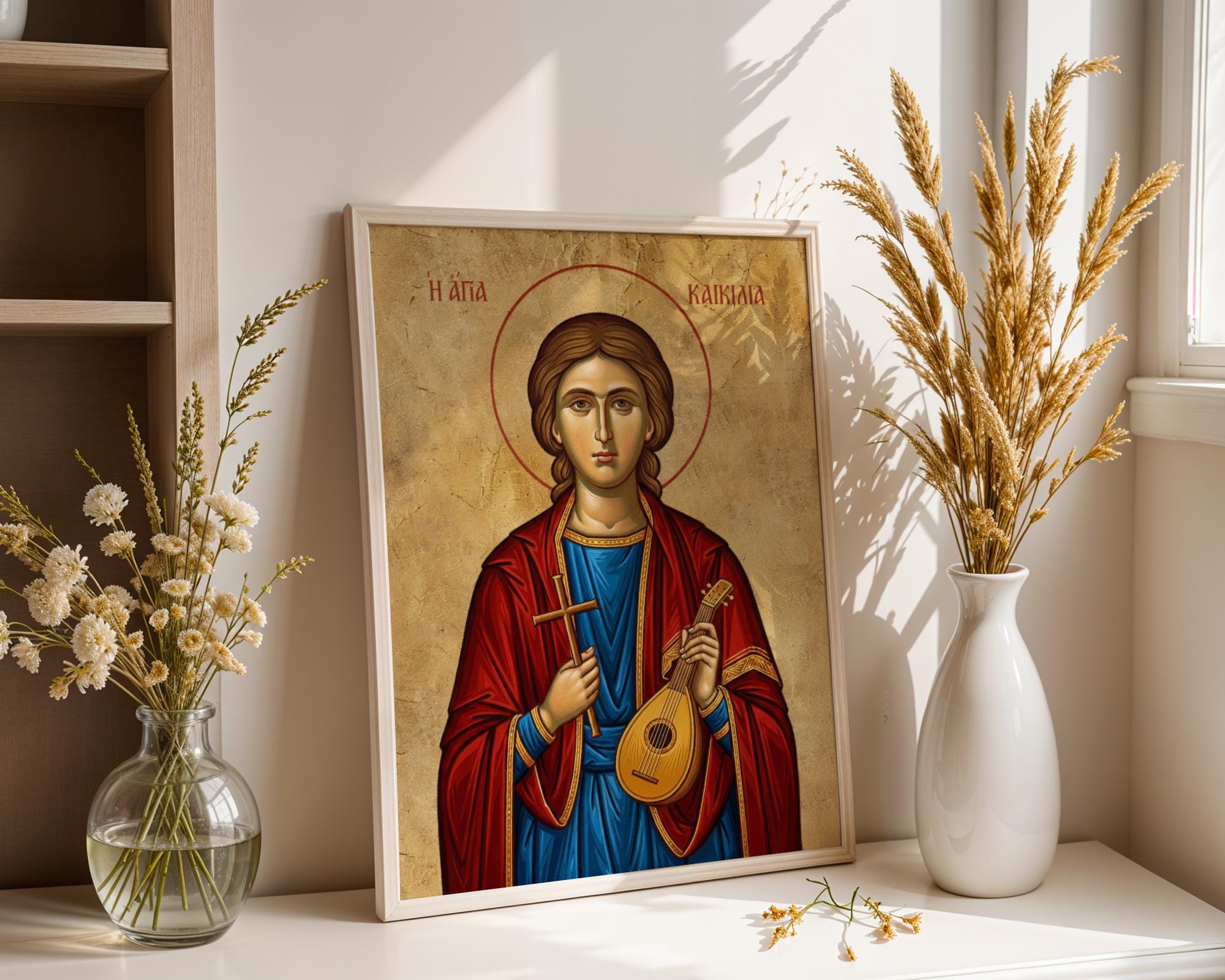 Saint Cecilia of Rome Icon, Music Patron Art, Sacred Wall Decor - Etsy