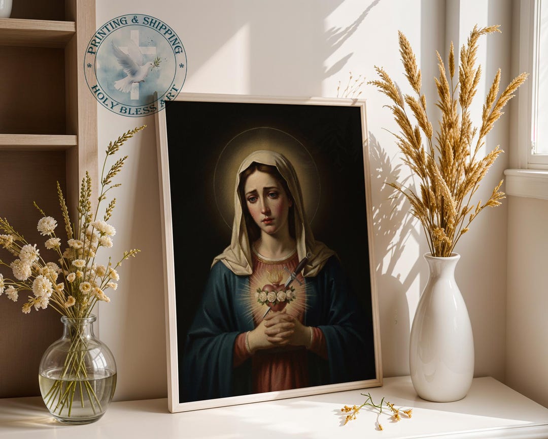 Our Lady of Sorrows, Mater Dolorosa, Catholic Virgin Mary Wall Art ...