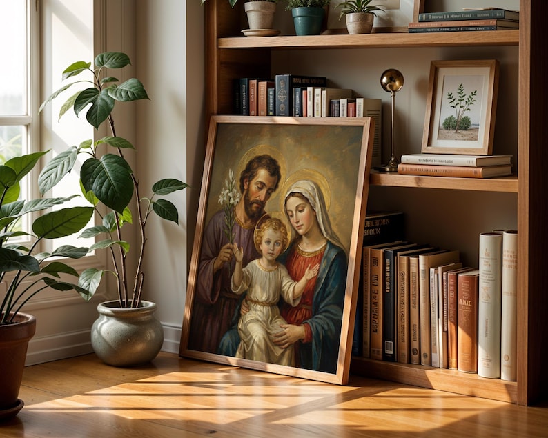 The Holy Family, Jesus Mary and Joseph, Catholic Wall Art, Christian ...