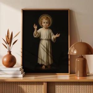 Heiliges Kind Jesus segnet, katholische Wand-Kunst-Druck, christliches Kinderzimmerdekor Bild 7