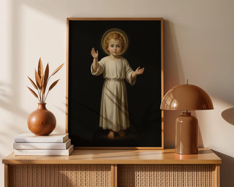Heiliges Kind Jesus segnet, katholische Wand-Kunst-Druck, christliches Kinderzimmerdekor Bild 7
